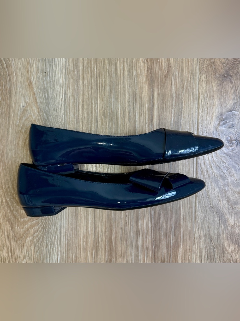 VANELi Navy Patent Bow Ballet Flats Size 7.5M - Picture 5 of 8